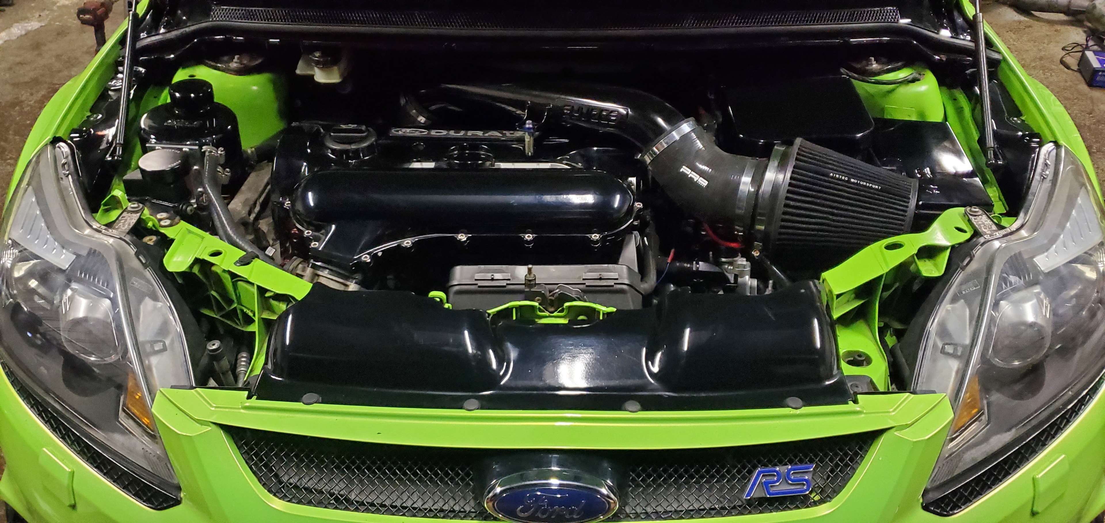 Engine bay build in progress